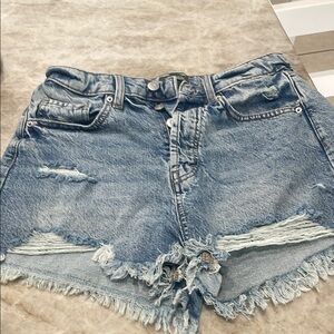 Distressed Denim Shorts